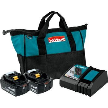 电池和充电器入门包| Makita BL1850BDC2 18V LXT锂离子电池和快速最佳充电器入门包(5 Ah)